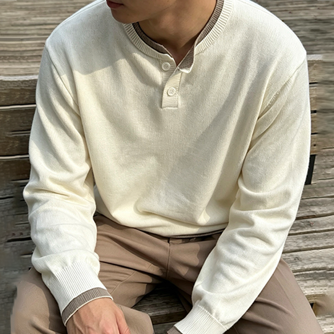 loro piana henley neck knit sweater